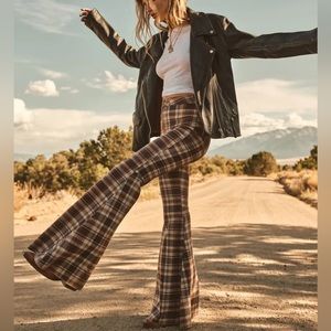 Free people plaid flare pants